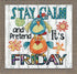 Design Works Crafts, 10" x 10" Counted Cross Stitch Kit, Stay Calm, White...