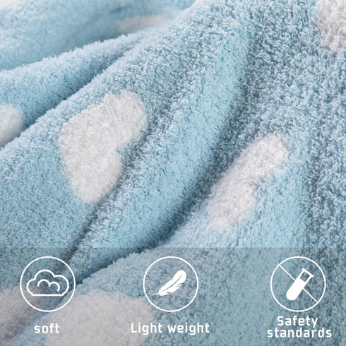 Kid Nation Super Soft Baby Blanket with Heart Blue 30 x 40 inch...