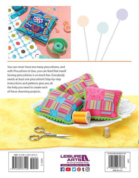 Leisure Arts Pincushions to Sew Sewing Book...