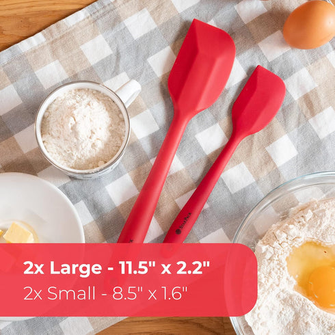 StarPack Premium Silicone Spatula Set of 4 (2 Small, 2 Large) - High Heat Resistant to 600°F, Hygienic One Piece Design, Non Stick Rubber Cooking ...