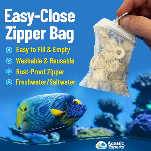 Aquatic Experts High Flow Filter Media Bag - Durable Filter Bags for Fish Tank, Secure Aquarium Media Bag with Drawstring, Media Bags for Aquarium...