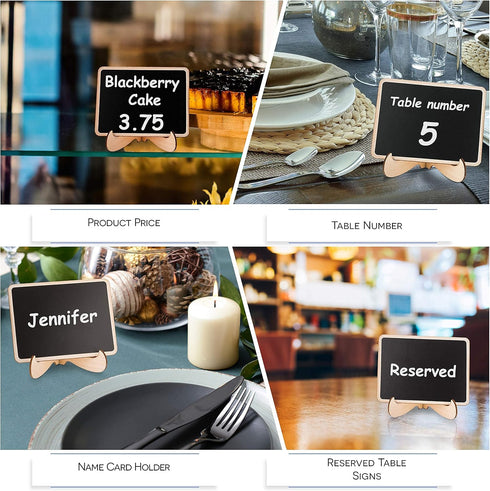 20+1 pcs Wood Mini Chalkboard Sign with Easel Stand Special Event Decorations, Table Numbers Plants, Weddings Place & Birthday Parties Cards, Blac...