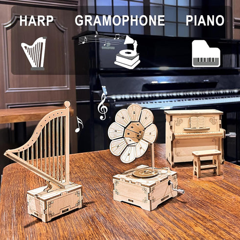 CYAZOO 3D Wooden Puzzle for Adults Music Box-DIY Musical Instrument Piano Model Building Kits-Hands Craft for Home and Office Decoration-Best Gift...