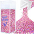 Hemway Premium Craft Glitter Shaker - Pink Holographic | 130g Extra Chunky Metallic Flake Sequins for Resin & Epoxy Crafts | Craft Supplies for Tu...