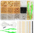 YHMQDU 1300Pcs Gold Beads for Bracelets Making,Pearl Beads for Jewelry Making Kit,Bead for Craft DIY Decoration Friendship Bracelets Kit with Elas...