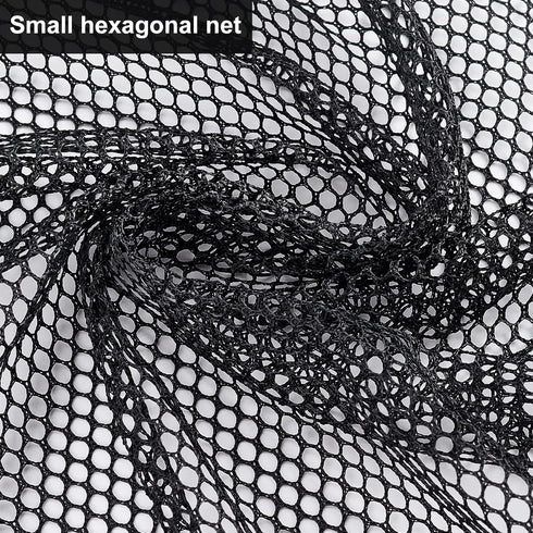 BENECREAT 2yard Black Mesh Fabric, Polyester Hexagon Tulle Netting for Bag Making, Inner Linings and Wash Bags, 61 inch Wide...