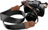 Padwa Lifestyle Black Camera Strap - Double Layer Crazy Horse Cowhide Head,1.5" Wide Pure Cotton Woven Camera Straps,Adjustable Neck Shoulder Stra...