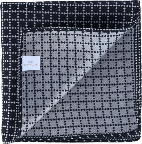 Trafalgar Men's Rowan Geometric Pattern 12x12 Silk Pocket Square...