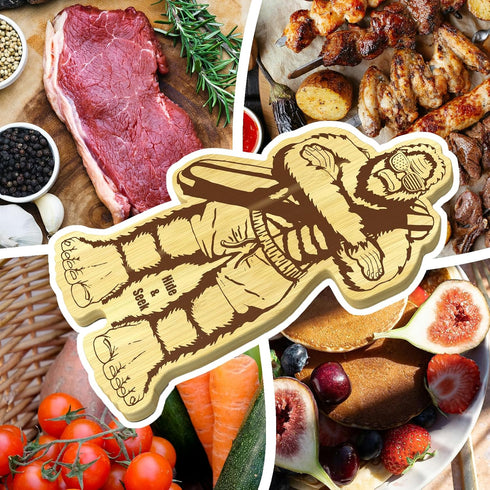Sasquatch Cutting Board, 12.6" X 7" Bigfoot Gifts, Chopping Board for Meat Vegetable & Fruit Cheese Board, Serving Platters, Best For Wedding Gift...