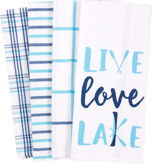 KAF Home Pantry Live Love Lake Kitchen Dish Towel Set of 4, 100-Percent Cotton, 18 x 28-Inch...