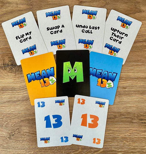Mean 13! The New and Hilarious Family Card Game Where only The craftiest Players Will Win. A Great Mix of Strategy, Laughter with a Sprinkle of Mi...