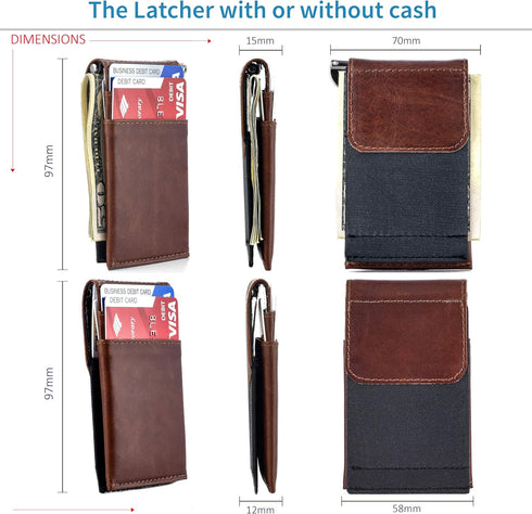 Dockem The Latcher Minimalist Wallet & Card Case Companion (Genuine Leather)...
