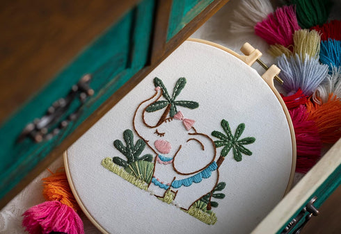 Ebherys Level 1 Embroidery Kits for beginners and adults, different animals pattern, 1set as a pack, inculde 1 hoop, instruction and enough thread...