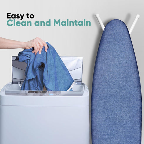 Home Intuition Iron Scorch Resistant Ironing Board Cover and Pad, 15x54, Standard Size Coated Thick Padding, Blue...