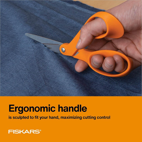 Fiskars® Petite Original Orange-Handled Scissors - Crafting and Sewing Stainless Steel Scissors for Smaller Hands - Ergonomic Handle - Paper and F...