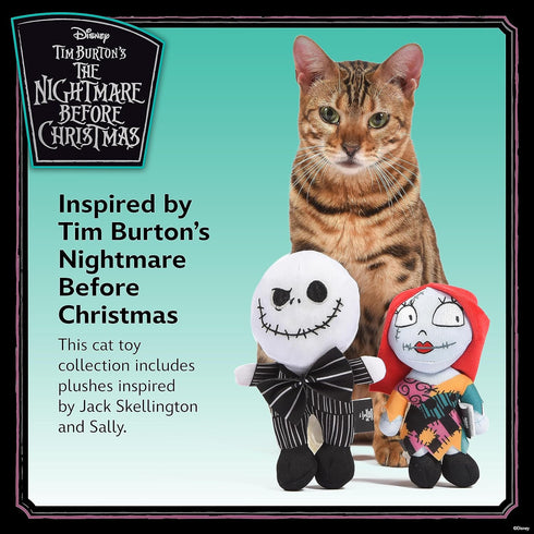 Tim Burton's The Nightmare Before Jack and Sally Catnip Kicker Cat Toys- 2PK | Cat Toys with Catnip | Nightmare Before Christmas Movie Toys for Ca...
