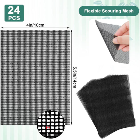 Flexible Scrubbing Screen for Household Cleaning Toilet Ring Remover 5.5 x 4 Inch Flexible Scouring Mesh Pad Abrasive Grit Cleaning Screen for Rem...