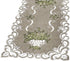 Embroidered Green Leaf on Antique Green Fabric Table Runner, Dresser Scarf, Coffee Table Doily (16Wx35L)...