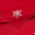 Violet Linen Embroidered Red Christmas Table Topper, 36" Square, Snowflakes...