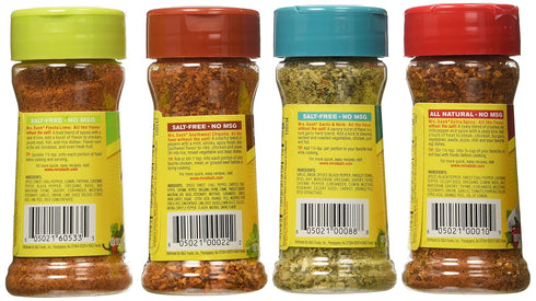 Mrs. Dash Extra Spicy(2.5oz), Southwest Chipotle(2.5oz), Garlic & Herb (2.5oz) and Fiesta Lime (2.4oz) Salt-Free Seasoning (Bundle)...