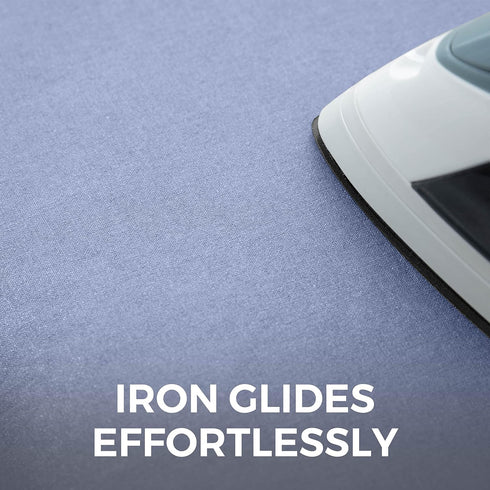 HOME GENIE Ironing Board Cover, Silicone Coating, Full Size Scorch Resistant Padding, Elastic Edge Heavy Duty Iron Pad Covers Standard Boards, Hoo...