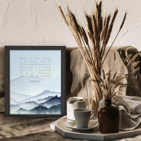 Posterizer 1 pcs-Psalm 62:5-6 Religious Quote- Bible Verse-Religious Posters-Gifts for Christians-Decor for Church, Sunday School Classroom- UNFRA...