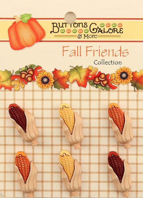 Buttons Galore Fall Friends 3D Buttons-Set of 6 Cards...