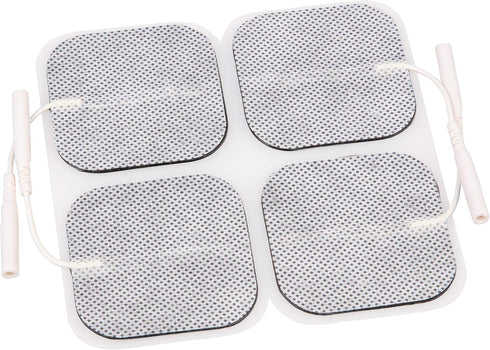 BodyMed TENS/EMS Unit 4 Electrode Pads – Four, 2 x 2 Inch Square Electrodes in Ten Packs – Reusable and Self-Adhesive for Easy Muscle Stimulation ...