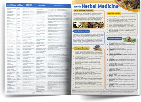 Zastic! Herbal Medicine Chart (140 Herbs) - 9" x 12" Tear-Free/Waterproof Holistic Herbal Guide to Health & Wellness - Holistic Medicine Cabinet S...