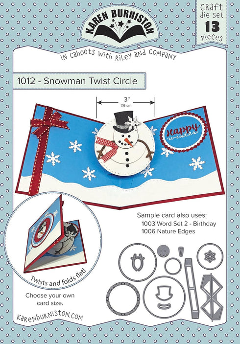 KB Riley 1012 Karen Burniston Dies-Snowman Twist Circle Pop-Up...
