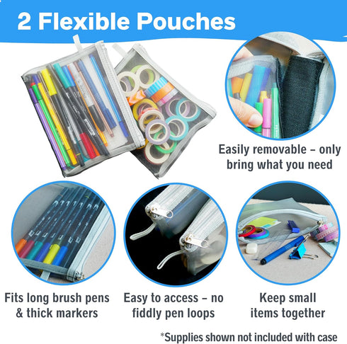 Journal Supplies Storage Case (Teal - Medium) - Custom Travel Organizer Holder for A5 Planner, Pens, Journal Supplies and Accessories (Case Only -...