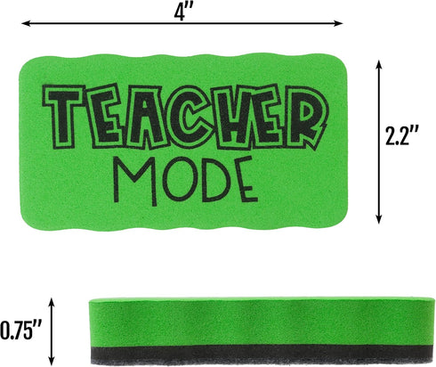 Magnetic Whiteboard Dry Eraser 4-Pack for Teachers Dry Erase Board. Cute, Colorful, Must Haves, Back to School Teacher Dry Erasers and Classroom E...