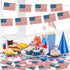 Patriotic Glitter Cutouts- 100Pcs Memorial Day American Soldier Flag Cutouts 4th of July Paper Die Cut with Glue Points for Kids Party Classroom O...