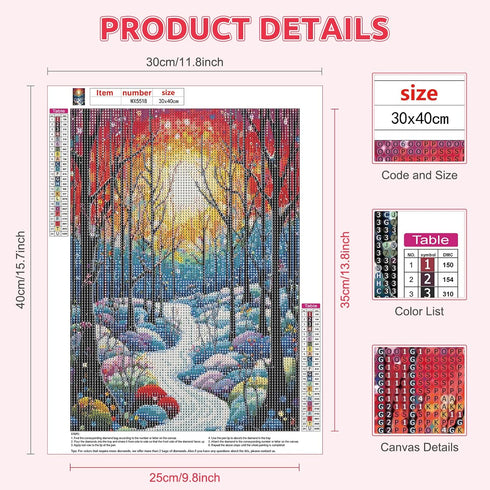 EOBROMD Landscape Diamond Art Painting Kits for Adults, 5D Forest Trail Diamond Art Painting Kits for Beginners, DIY Paint Picture with Full Drill...