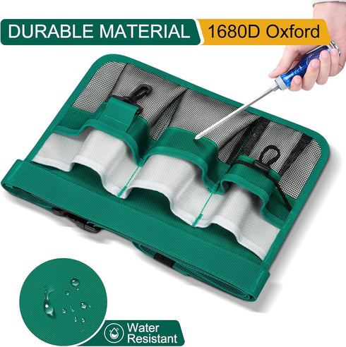 Garden Apron for Women, Adjustable Tool Belt with 8 Pockets - Heavy Duty Oxford Work Belt for Gardening, Construction (Green)...