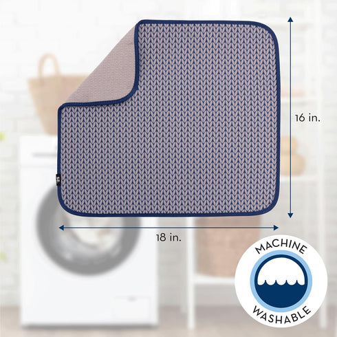 S&T INC. Dish Drying Mat, Highly Absorbent Microfiber Kitchen Counter Mat, Dish Drying Pad for Dishes, Utensils, Pots and Pans, Large 16" x 18", S...