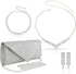 4Pcs Silver Clutch Bag Jewelry Set For Women Rhinestone Shiny Evening Purse Handbag Clutches Purses For Wedding Party Gift (Elegant Style)...