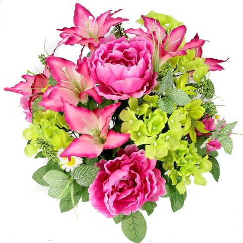 Admired By Nature Spring Bush Artificial Hydrangea Flowers, Orchid...