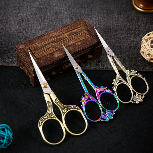 Small Embroidery Scissors with Cover -Cute and Comfortable handles with Sturdy and Sharp Tips for Precise Cutting, Sewing and Craft Supplies Kit...