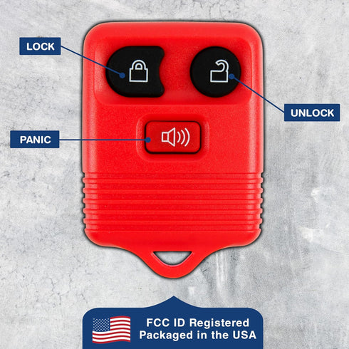 KeylessOption Key Fob Replacement for 2002 2003 2004 2005 2006 2007 2008 2009 2010 2011 2012 2013 2014 2015 2016 Ford F150 Explorer Ranger Mustang...