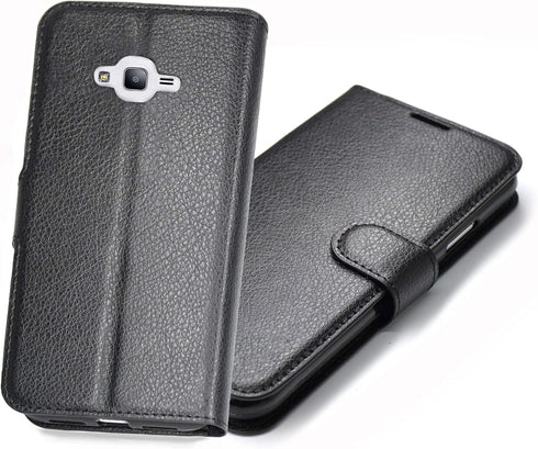 Galaxy J7 Neo/J700/Core/Nxt Case Wallet Black, Samsung Galaxy J7 2015 Leather Case, Slim PU Leather Flip Cover with Card Holder Kickstand Magnetic...