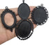 10pcs 30x40mm Black Oval Blank Bezel Pendant Trays Base Cabochon Settings Trays Pendant Blanks (M117)...