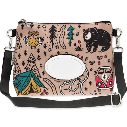 4 Nature Small Diaper Clutch Bag with Wipe Holder, Baby Diaper Bag Purse - Crossbody Diaper Bags for Women, Water Resistant Diaper Organizer Dispe...