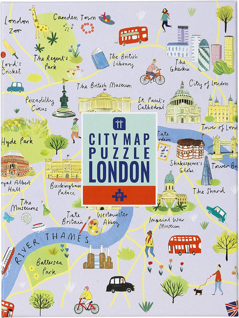 Talking Tables 250-piece Map of London Jigsaw Puzzle & Poster | Illustrated | UK England Landmarks Travel | Rainy Day, at Home, Lockdown, Birthday...