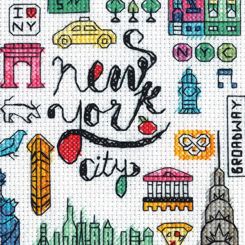 Dimensions New York and Paris Counted Cross Stitch Set, 5" x 7", 14 Cnt. White Aida...