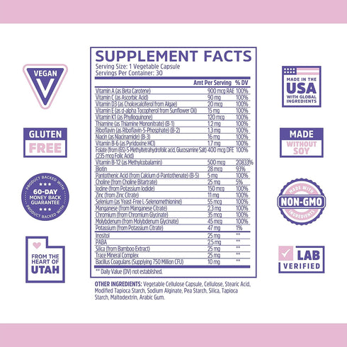 Zhou Nutrition Daily Boost Multivitamin with Probiotic, Zinc, Vitamin C, D3, B Complex for Immune Support, Energy and Digestive Health | Vegan, Gl...