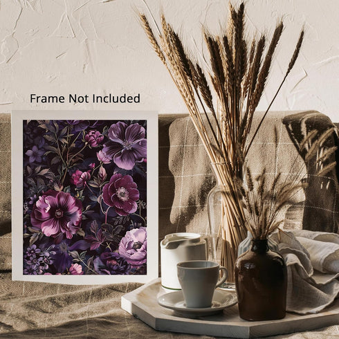 Posterizer 1 pcs-pink purple wild flowers-welcoming outside decor-Floral & Botanical Art-Abstract & Modern Art-Decor for Home & Office- UNFRAMED W...