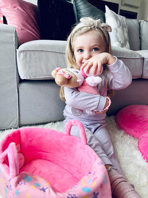 OUOZZZ Soft Baby Doll for Girls - My First Baby Doll Birthday Gifts for Girls Plush Rag Dolls Tulip Pink Dress Toy for Toddlers Kids Infants 10"...