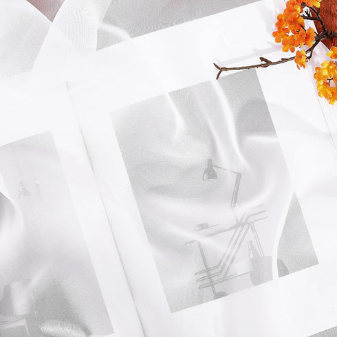 NICETOWN Sheer Canopy Bed Curtains Panels 216 - Home Decoration Sheer Voile Scarf Valance for Wedding (1 Panel, W60 x L216, White)...
