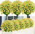 GREENRAIN 6 Bundles Artificial Daisy Flowers Outdoor Fake Flowers for Decoration No Fade Faux Plastic Flower Garden Porch Window Box Décor (Yellow...